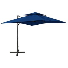 Skėtis su dvigubu viršumi, 250x250 cm, mėlynas цена и информация | Зонты, маркизы, стойки | pigu.lt