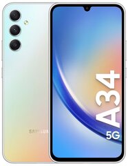 Samsung Galaxy A34 5G 6/128GB Silver SM-A346BZSAEUE цена и информация | Мобильные телефоны | pigu.lt