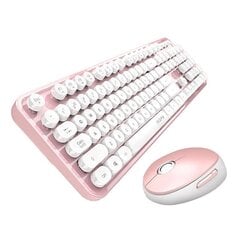 Wireless keyboard + mouse set MOFII Sweet 2.4G (White-Pink) цена и информация | Клавиатуры | pigu.lt