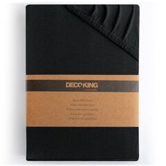 DecoKing jersey Amber Black простынь с резинкой, 180x200 см цена и информация | Простыни | pigu.lt