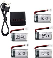 5 в 1 Адаптер зарядного устройства + 5 x 3.7V 380mAh 25C литиевых батарей для Tera Mini QuadricopterHubsan X4 H107C H107D и др. цена и информация | Смарттехника и аксессуары | pigu.lt