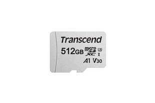 Карта памяти MICRO SDXC 512GB W/A/TS512GUSD300S-A TRANSCEND цена и информация | Карты памяти для телефонов | pigu.lt