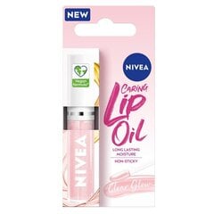 Lūpų aliejus Nivea Caring Lip Oil Clear Glow, 5,5 ml kaina ir informacija | Lūpų dažai, blizgiai, balzamai, vazelinai | pigu.lt