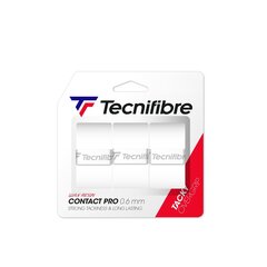 Teniso rakečių apvijos Tecnifibre CONTACT PRO, 3 vnt, Baltas kaina ir informacija | Lauko teniso prekės | pigu.lt