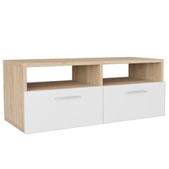 Tv spintelės, 95x35x36 cm, ąžuolo ir balta, 2 vnt. kaina ir informacija | TV staliukai | pigu.lt