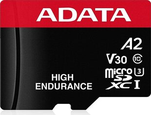 Карта памяти 128 ГБ, MicroSDXC, ADATA AUSDX128GUI3V30SHA2-RA1, флэш-память класса 10, адаптер, 80 МБ цена и информация | Карты памяти для фотоаппаратов, камер | pigu.lt