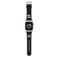 Karl Lagerfeld Pasek KLAWLSLKNK Apple Watch 42|44|45|49mm czarny|black strap 3D Rubber Karl Head цена и информация | Аксессуары для смарт-часов и браслетов | pigu.lt