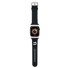 Karl Lagerfeld Pasek KLAWLSLKNK Apple Watch 42|44|45|49mm czarny|black strap 3D Rubber Karl Head цена и информация | Аксессуары для смарт-часов и браслетов | pigu.lt