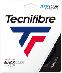 Струны для теннисных ракеток Tecnifibre BLACK CODE 12м, 1.28 мм, черные цена и информация | Товары для большого тенниса | pigu.lt