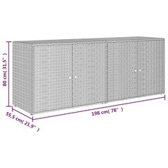 Sodo spintelė daiktams, pilka, 198x55,5x80cm, poliratanas цена и информация | Шкафчики в гостиную | pigu.lt