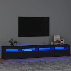 Televizoriaus spintelė su led apšvietimu, juoda, 240 x 35 x 40 cm kaina ir informacija | TV staliukai | pigu.lt