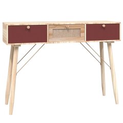Konsolinis staliukas su stalčiais 105x30x75cm, šviesiai rudas kaina ir informacija | Stalai-konsolės | pigu.lt