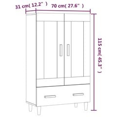 Komoda , Apdirbta mediena, 70x31x115cm, betono pilka kaina ir informacija | Komodos | pigu.lt