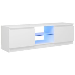 TV spintelė su LED apšvietimu, 120x30x35,5 cm, balta kaina ir informacija | TV staliukai | pigu.lt