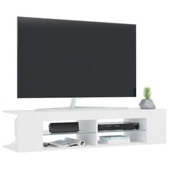 Televizoriaus spintelė su LED apšvietimu, 135x39x30 cm, balta kaina ir informacija | TV staliukai | pigu.lt