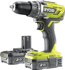 Аккумуляторная дрель/шуруповерт Ryobi 18V + дополнительный аккумулятор цена и информация | Шуруповерты, дрели | pigu.lt