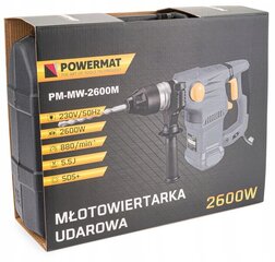 Rotacinis smūginis gręžtuvas Powermat PM-MW-2600M, 2600W цена и информация | Шуруповерты, дрели | pigu.lt