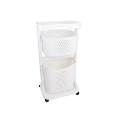 Clothes Trolley Balta polipropileno (33 x 81 x 44 cm) kaina ir informacija | Daiktadėžės | pigu.lt