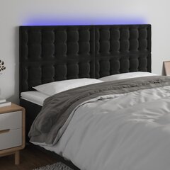 Galvūgalis su led, juodas, 200x5x118/128cm kaina ir informacija | Lovos | pigu.lt