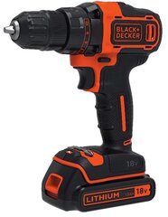 Akumuliatorinis suktuvas/gręžtuvas Black&amp;Decker BDCDD186KB kaina ir informacija | Suktuvai, gręžtuvai | pigu.lt