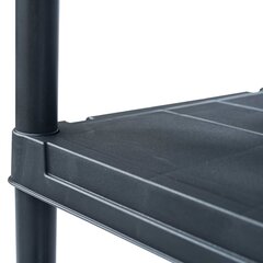 Sandėliavimo lentynos, 2vnt., juod., 80x40x138cm, plast., 250kg kaina ir informacija | Sandėliavimo lentynos | pigu.lt