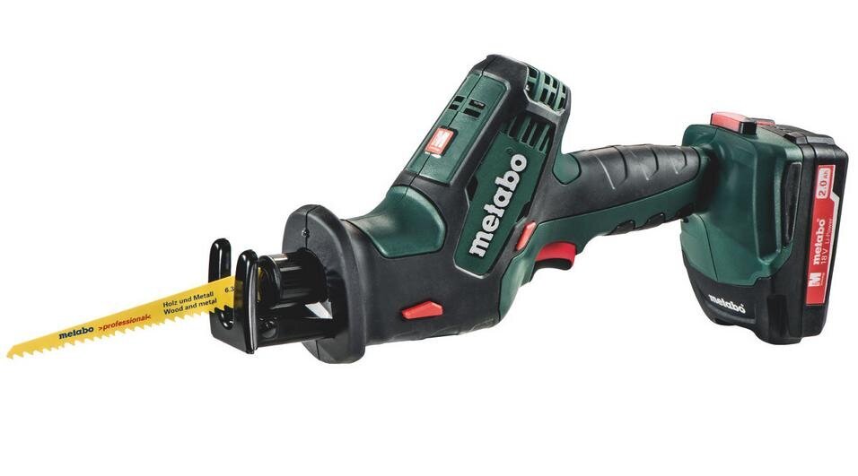 METABO SAW SAW 18V 2x2.0Ah LI-ION SSE 18 LTX kaina ir informacija | Pjūklai, pjovimo staklės | pigu.lt