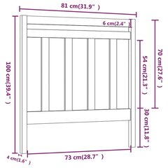 Lovos galvūgalis, baltas, 81x4x100cm, pušies medienos masyvas kaina ir informacija | Lovos | pigu.lt