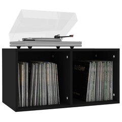 Dėžė vinilinėms plokštelėms, juodos spalvos, 71x34x36cm, MDP цена и информация | Ящики для вещей | pigu.lt