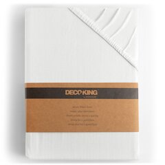 DecoKing jersey Amber White простынь с резинкой, 90x200 см цена и информация | Простыни | pigu.lt