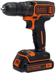 Black&amp;Decker suktuvas – gręžtuvas 18V цена и информация | Шуруповерты, дрели | pigu.lt