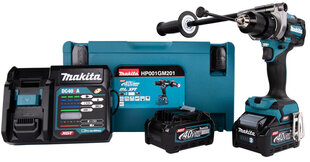 Akumuliatorinis smūginis gręžtuvas-suktuvas Makita XGT® 40Vmax HP001GM201 kaina ir informacija | Suktuvai, gręžtuvai | pigu.lt