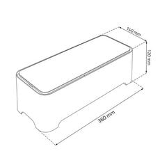 Коробка с крышкой для скрытия проводовi E-Box M 36x14x12см, белый / серый цена и информация | Ящики для вещей | pigu.lt