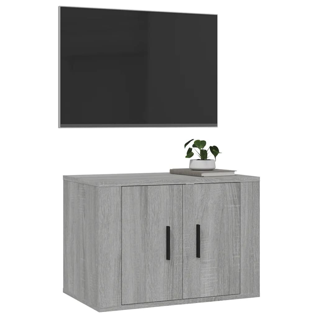 Sieninė televizoriaus spintelė, pilka ąžuolo, 57x34,5x40cm kaina ir informacija | TV staliukai | pigu.lt