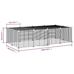 Augintinių narvas, 20 segmentų, juodas, 35 x 35 cm, plienas kaina ir informacija | Graužikų ir triušių narvai, jų priedai | pigu.lt