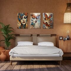 Paveikslų rinkinys DRUGIAI - 3 vnt.120 x 80 cm цена и информация | Репродукции, картины | pigu.lt