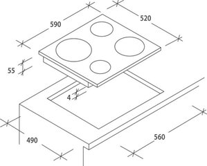 CANDY CH64CCB цена и информация | Варочные поверхности | pigu.lt