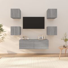 Sieninių televizoriaus spintelių rinkinys, pilkos, mediena kaina ir informacija | TV staliukai | pigu.lt
