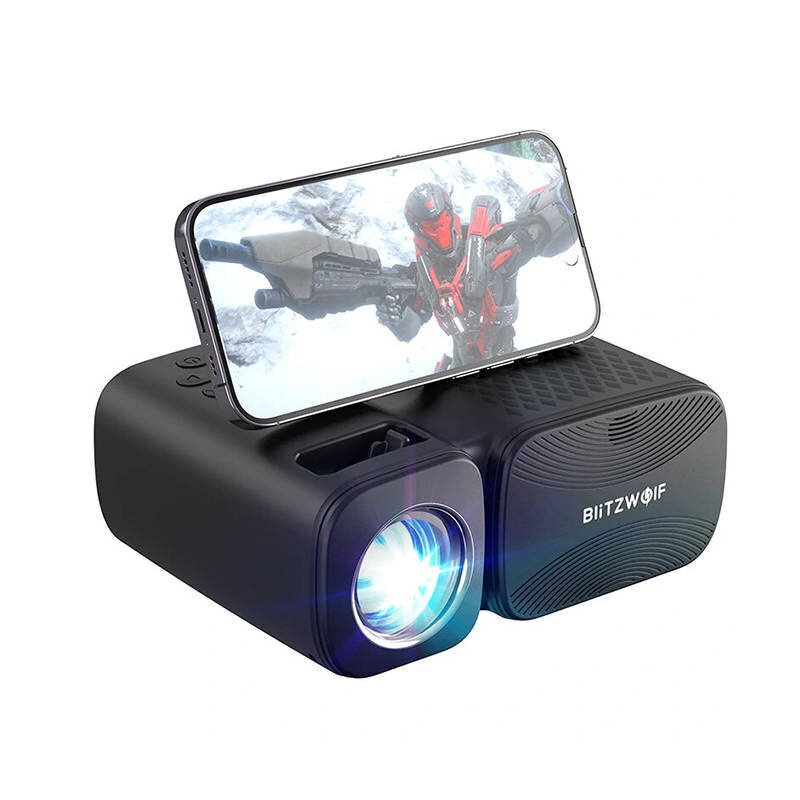 Blitzwolf BW-V3 Mini LED Beamer“ / „Projector“, „Wi-Fi + Bluetooth“ (juoda) kaina ir informacija | Projektoriai | pigu.lt