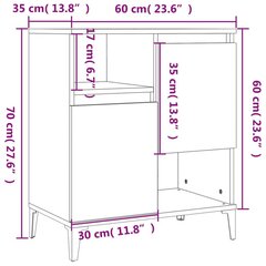 3-jų šoninių spintelių komplektas , juodas цена и информация | Шкафчики в гостиную | pigu.lt