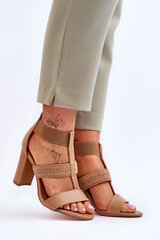 Leather Sandals High Heel Boots Camel Marren 25450-21 цена и информация | Женские босоножки | pigu.lt