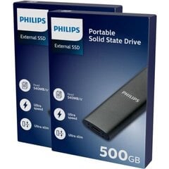 Philips External PHSSDEXT500GG kaina ir informacija | Išoriniai kietieji diskai (SSD, HDD) | pigu.lt