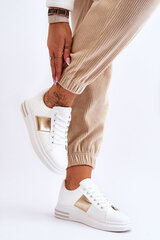 Classic Sports Shoes White and Gold Follow Me 25697-21 цена и информация | Спортивная обувь, кроссовки для женщин | pigu.lt