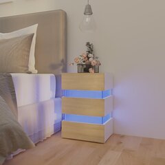 Naktinė spintelė su LED, 45x35x67 cm, balta цена и информация | Прикроватные тумбочки | pigu.lt