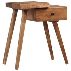 Naktinis staliukas, akacijos medienos masyvas, 45x32x55cm, ruda kaina ir informacija | Spintelės prie lovos | pigu.lt