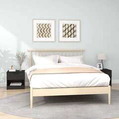 Naktinės spintelės, 2vnt., juodos spalvos, apdirbta mediena kaina ir informacija | Spintelės prie lovos | pigu.lt
