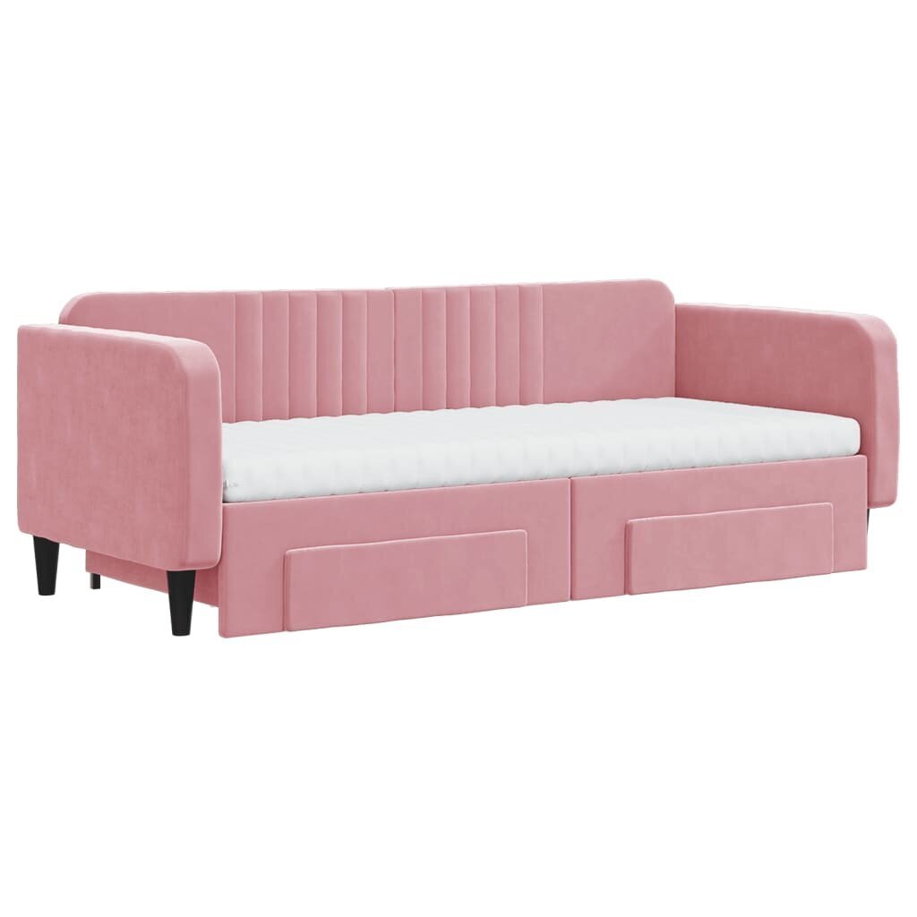 Sofa-lova , 90x200 cm, rožinė kaina ir informacija | Lovos | pigu.lt