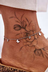 Leg Bracelet With butterflies Silver 26103-uniw цена и информация | Женские браслеты | pigu.lt