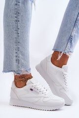 Leather Lace Up Platform Sports Shoes White Merida 26135-21 цена и информация | Спортивная обувь, кроссовки для женщин | pigu.lt