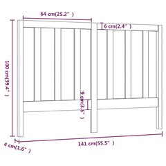 Lovos galvūgalis, baltas, 141x4x100cm, pušies medienos masyvas kaina ir informacija | Lovos | pigu.lt