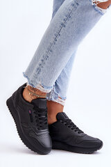 Leather Lace Up Platform Sports Shoes Black Merida 26136-21 цена и информация | Спортивная обувь, кроссовки для женщин | pigu.lt